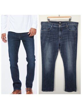 Paige Size 38x30 Federal Slim Straight Jeans Stretch Broderick Blue